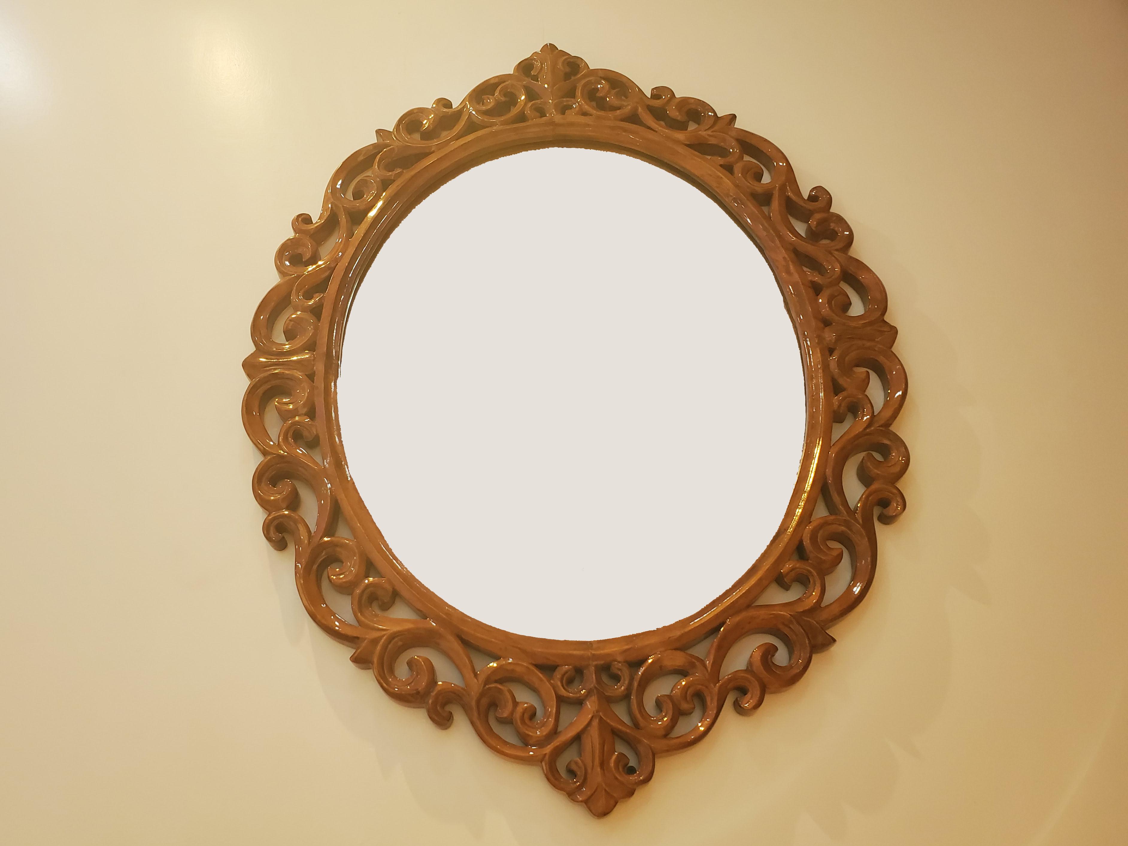 Carved Oval Mirror