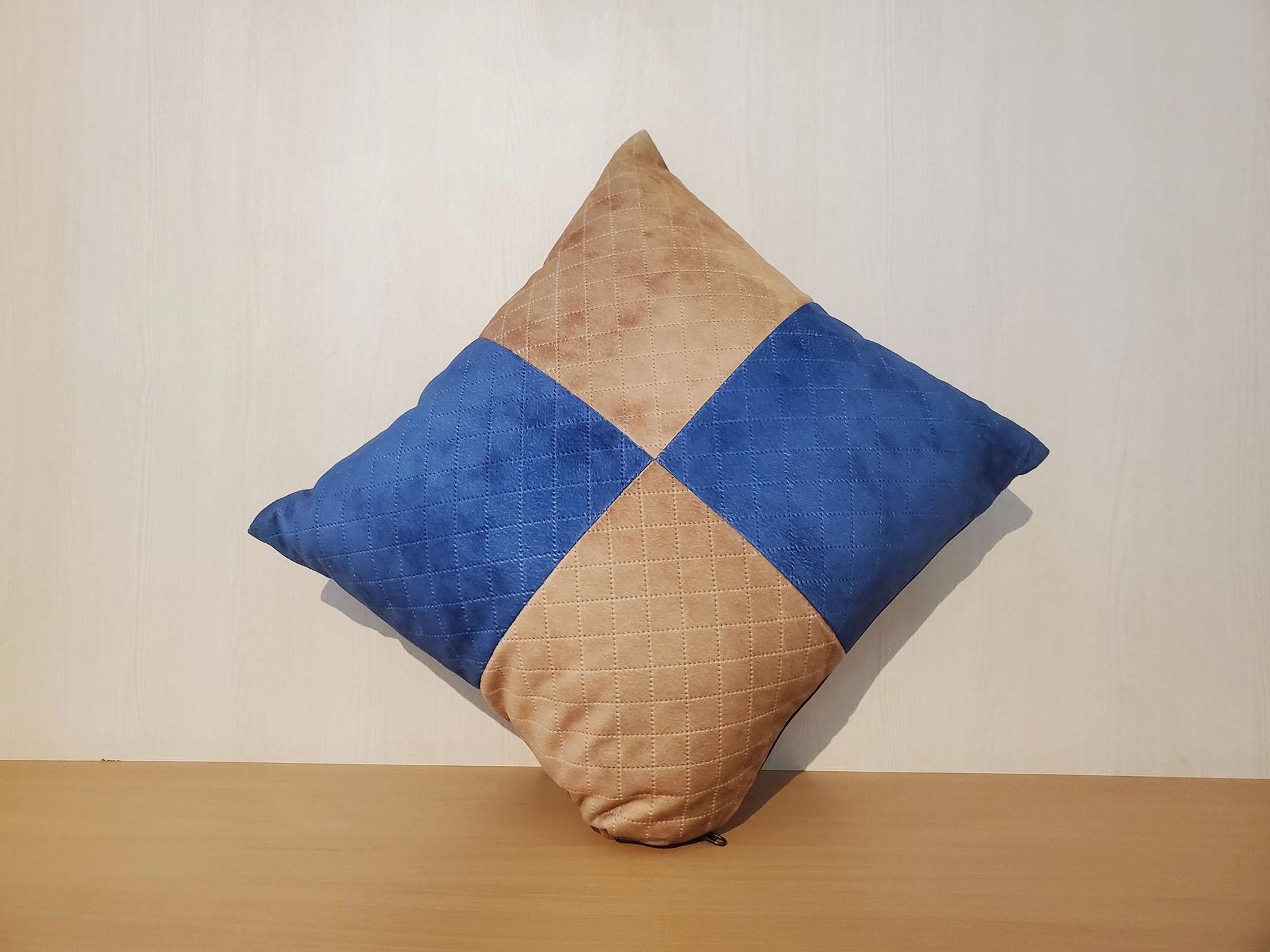 Abstract Golden-Blue Cushion
