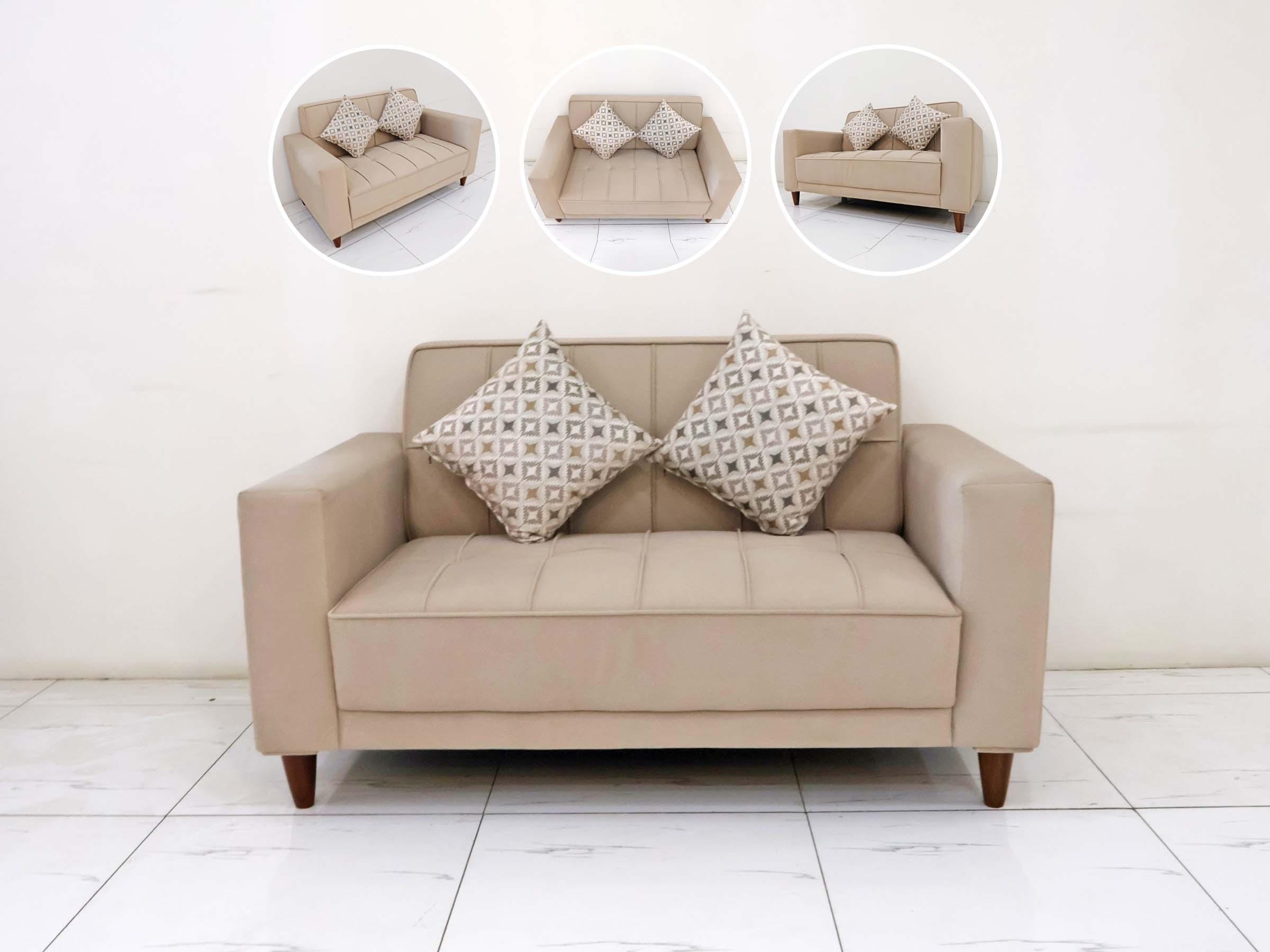 Modern Beige 2-Seater Sofa