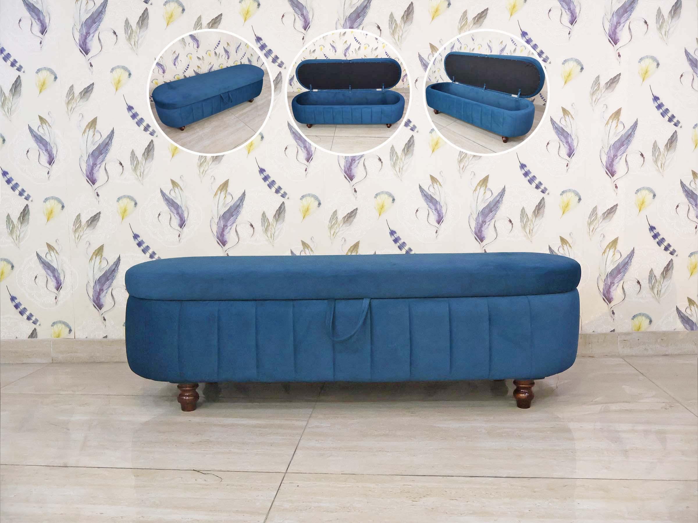 Blue bedside bench