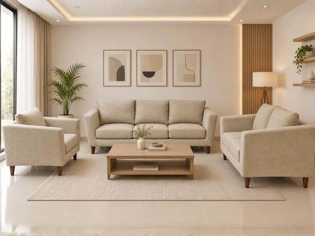 Beige Comfort Sofa Set
