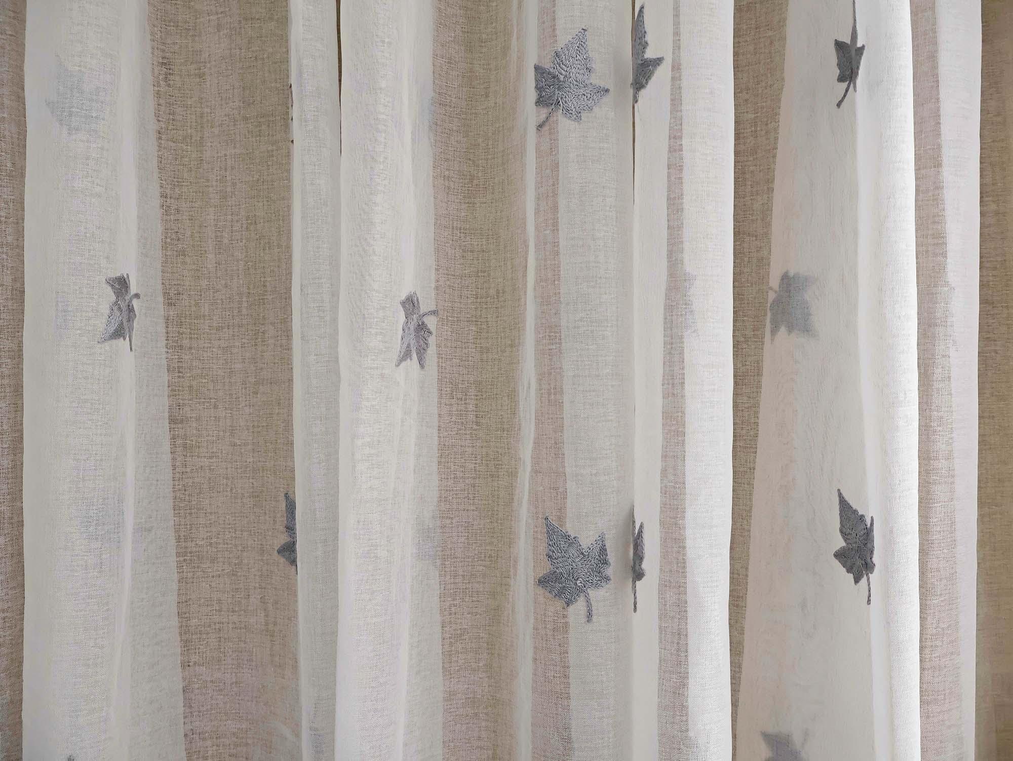 Blue Leaf Sheer Curtain
