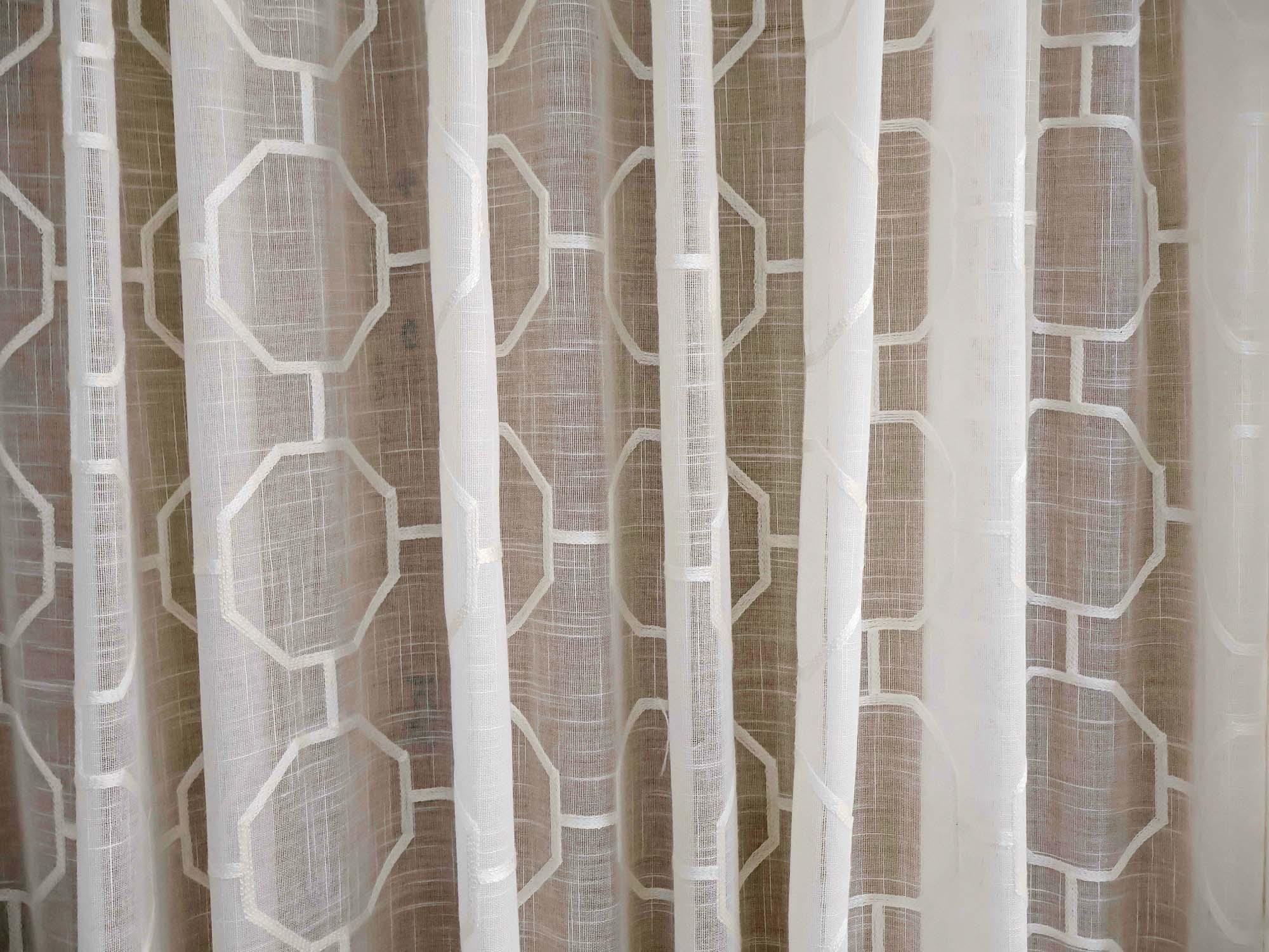 Octagon Embroidered Sheer Curtain