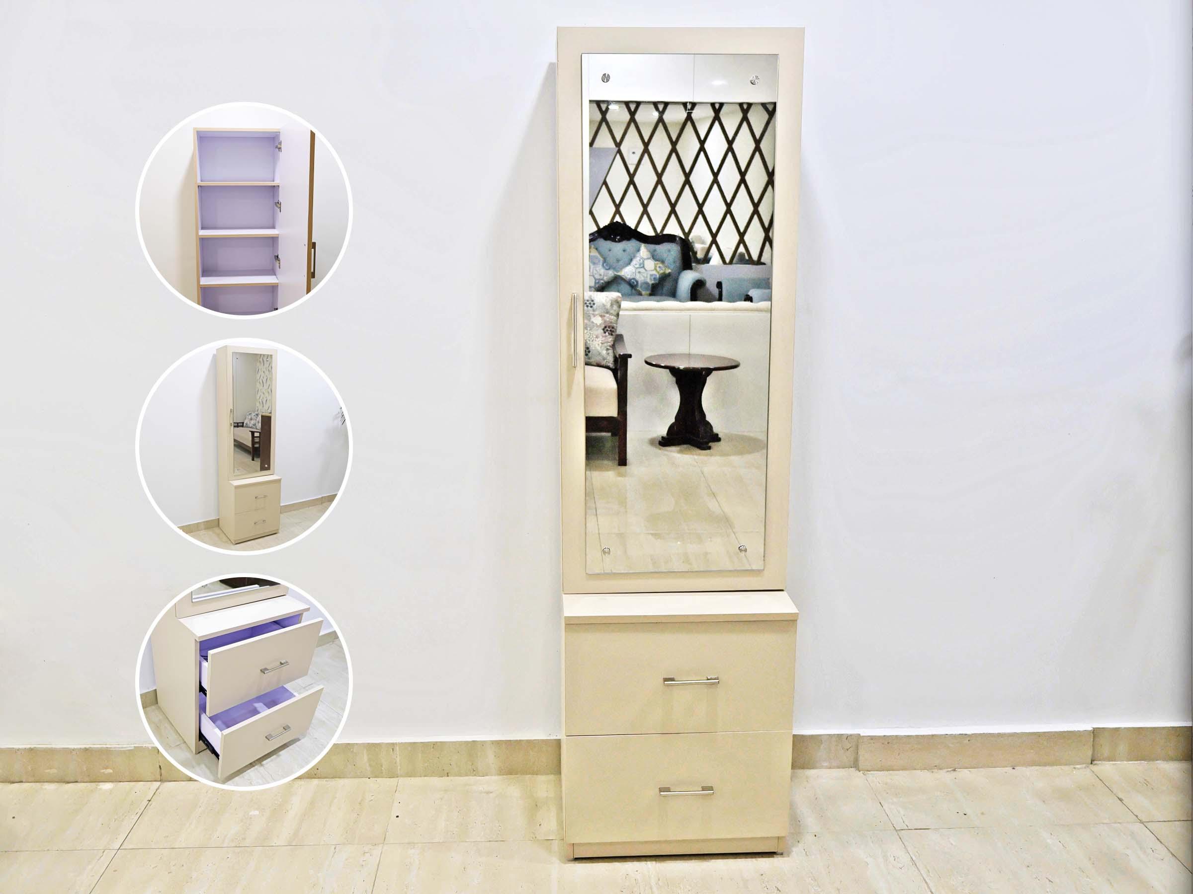 Beige Dressing Table with Mirror