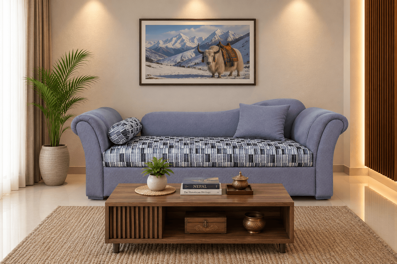 Fabric Diwan Sofa