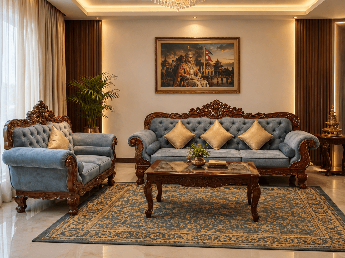 Faded Blue Royal Sofa - Furniture in Nepal