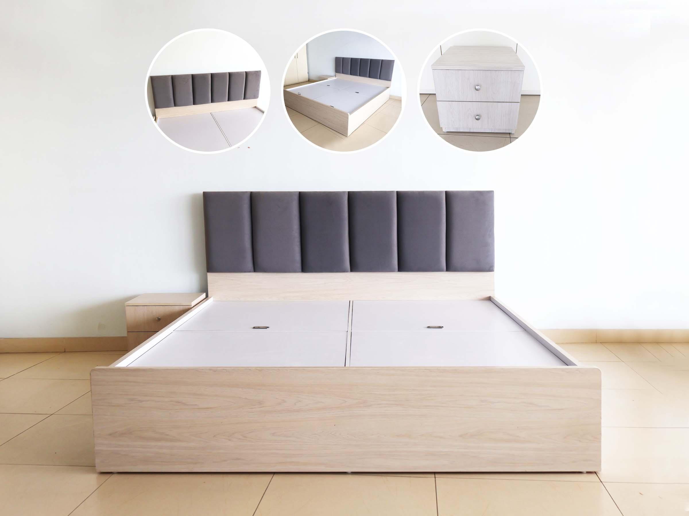 King Size Bed with Side Table