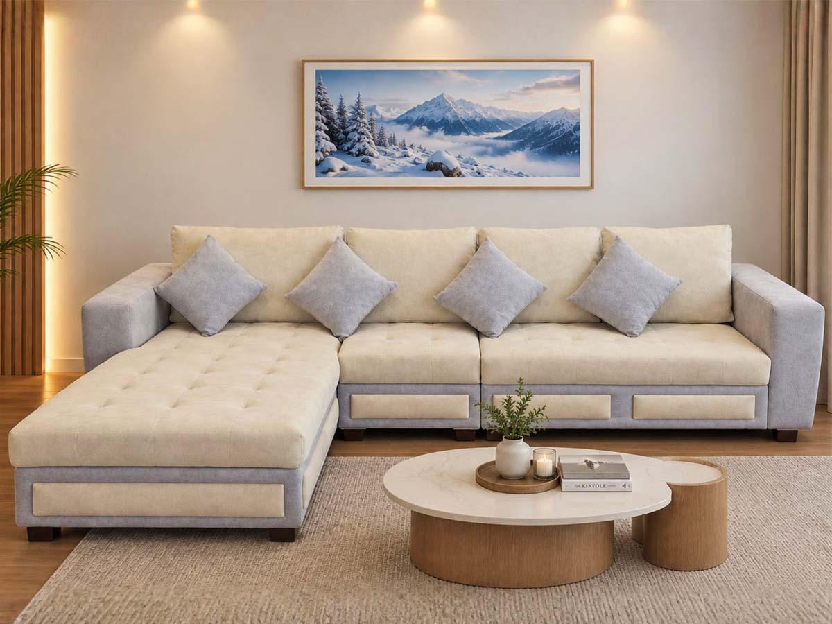 L-shaped lounge sofa