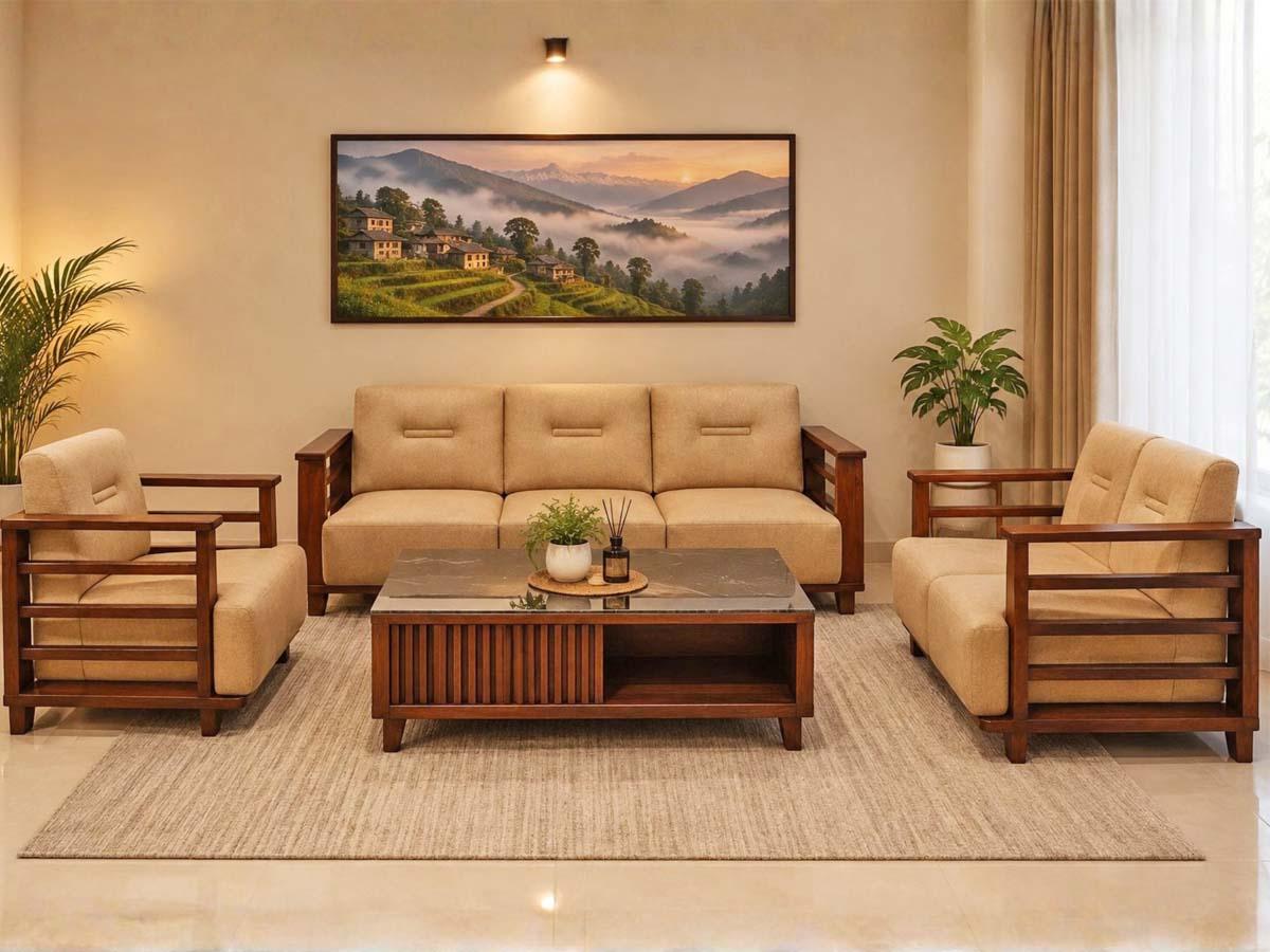 Luxury Wooden Sectional Sofa