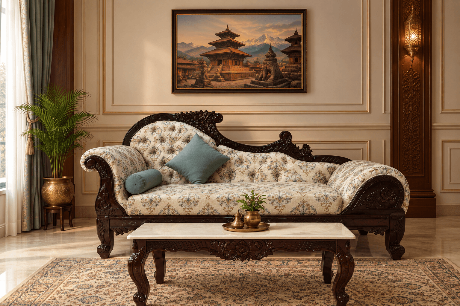 Majestic Carved Diwan