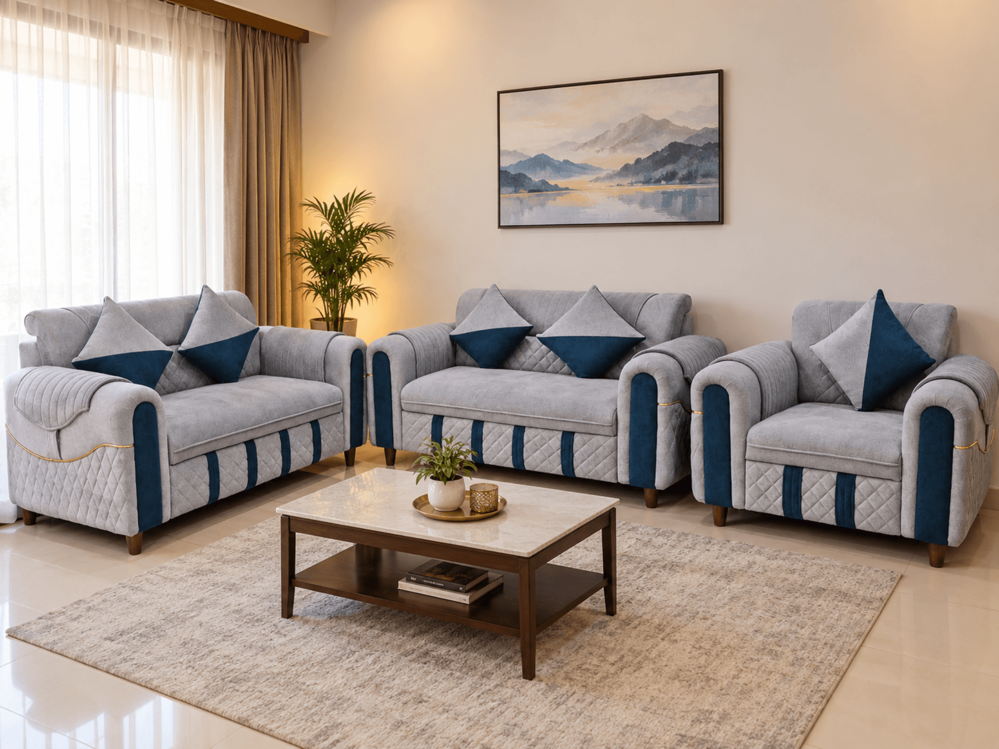 Luxury Memory-Foam Sofa Set