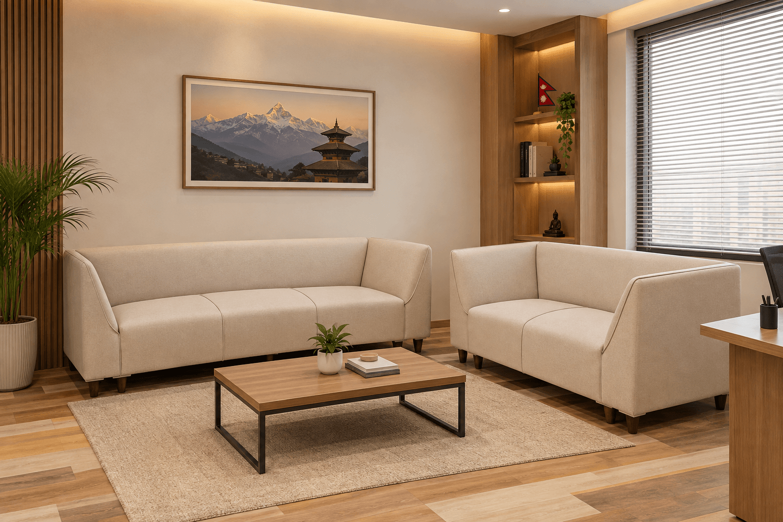 Minimalist Rexine Sofa Set