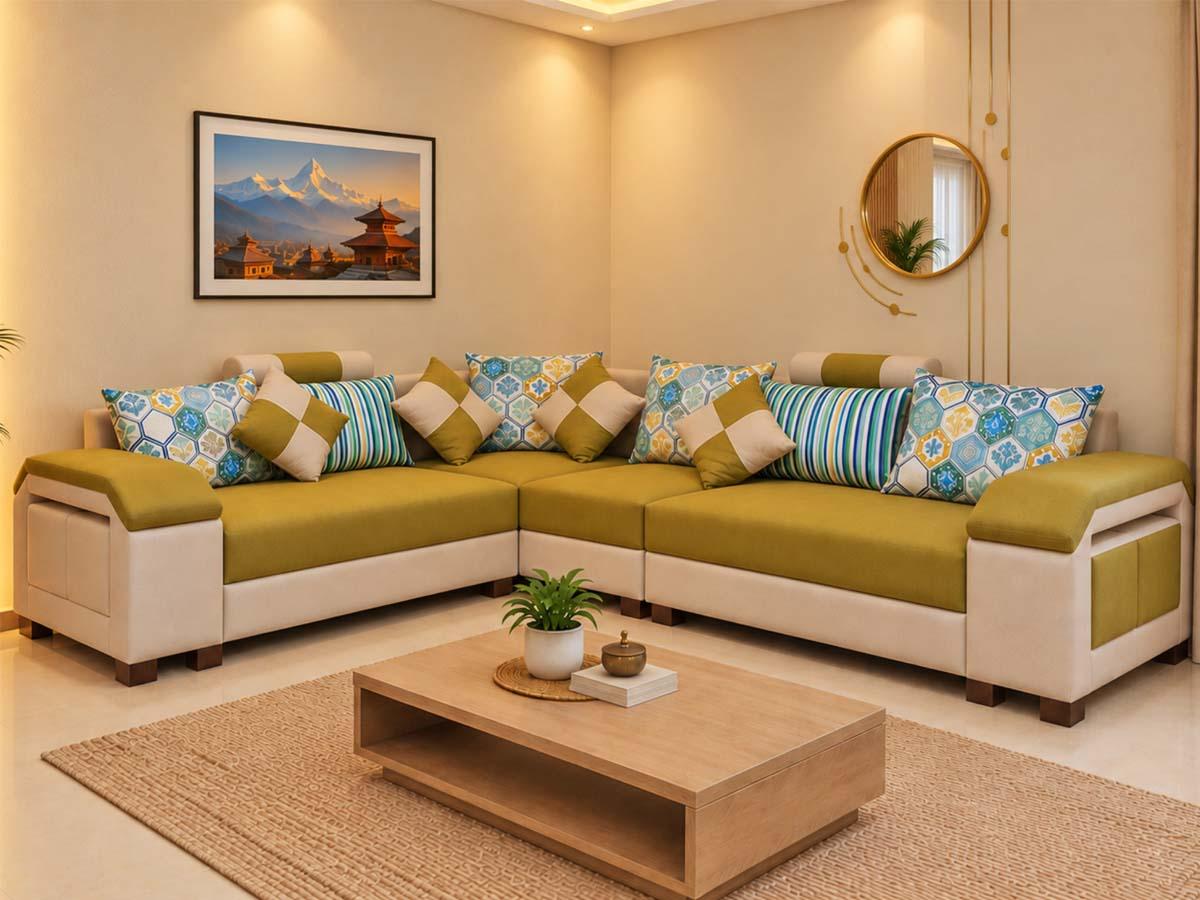 Mustard Harmony L-Shaped Sofa