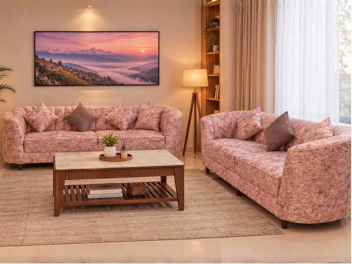 Pink Curve Sofa