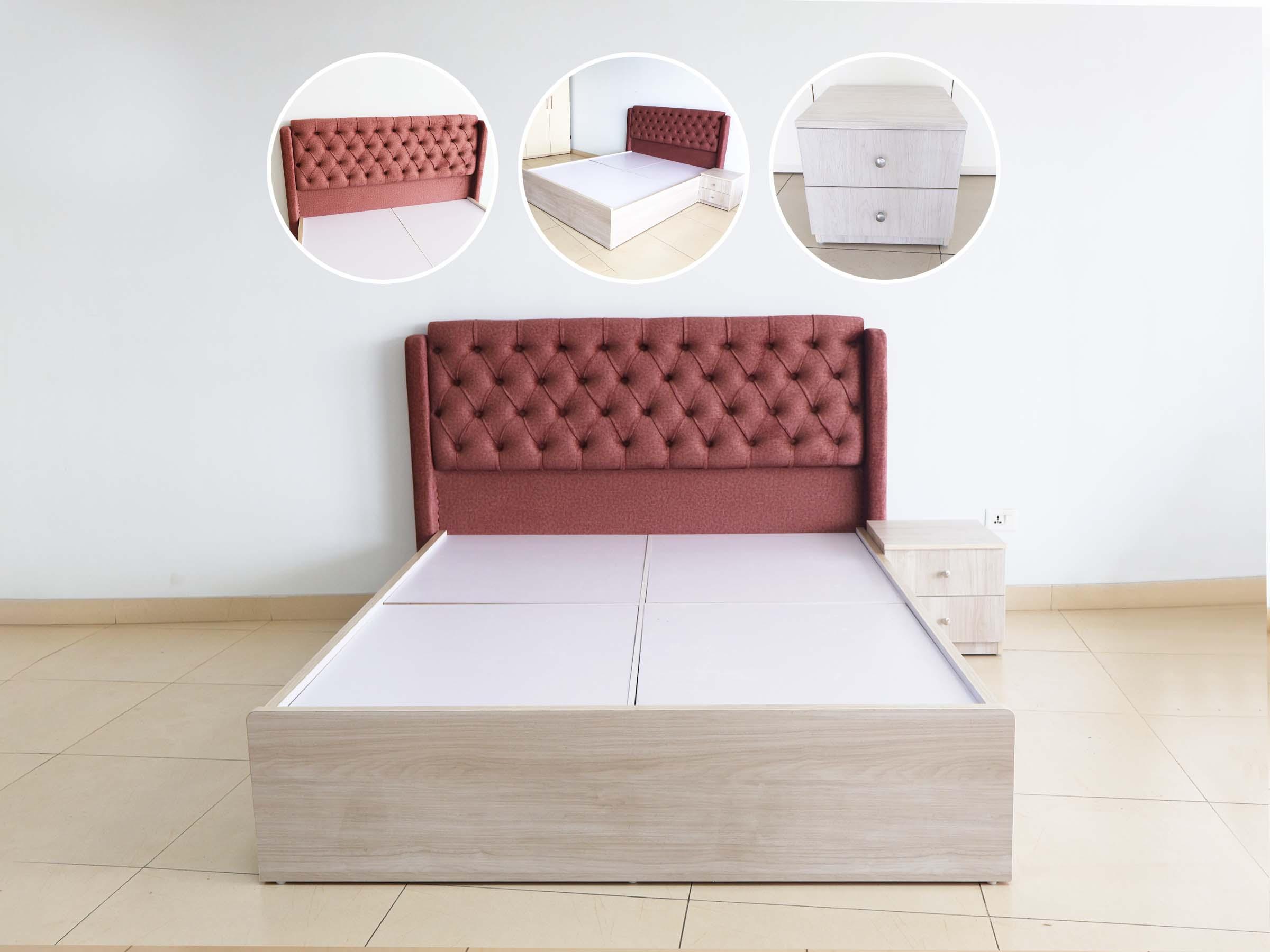 Maroon Queen Size Bed