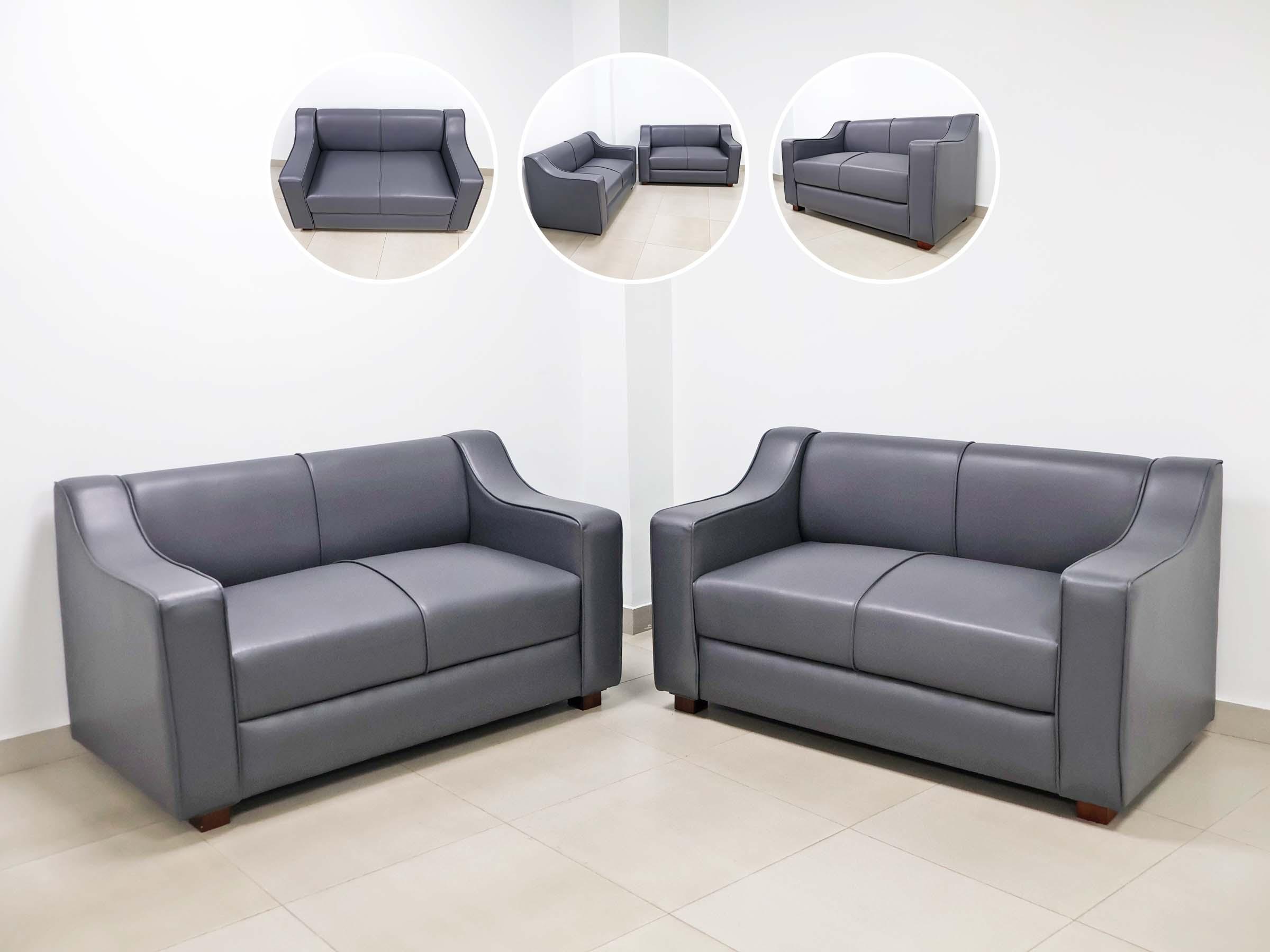 Grey Rexine Sofa Set