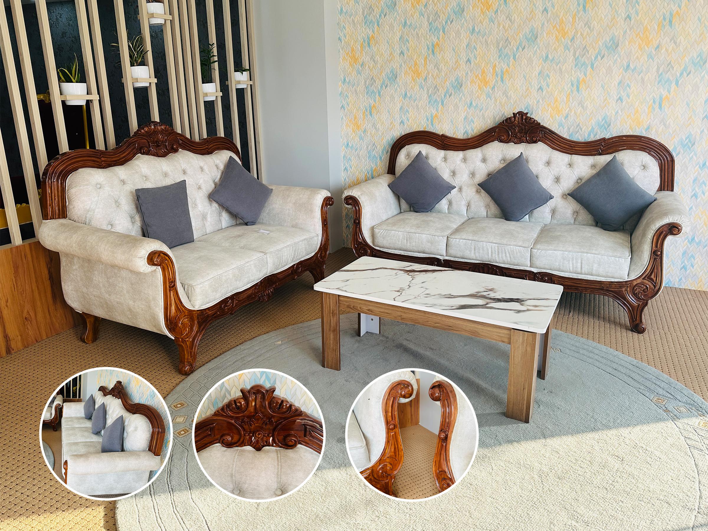 Pearl White Royal Sofa