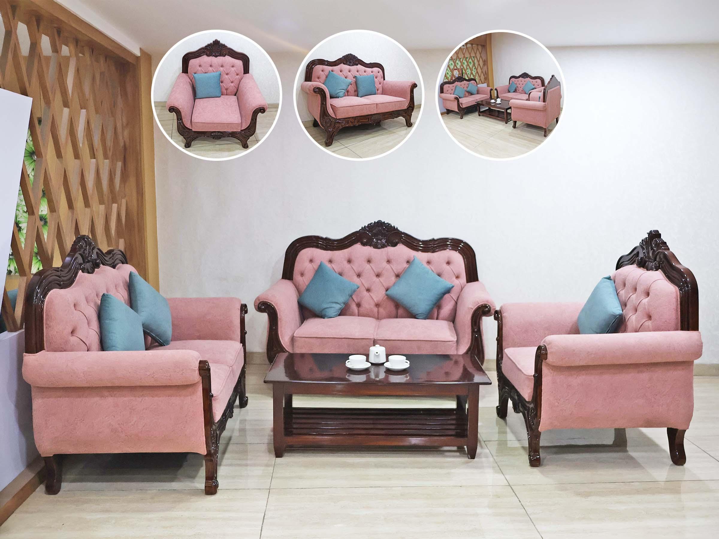 Rosé Blush Royal Sofa Set