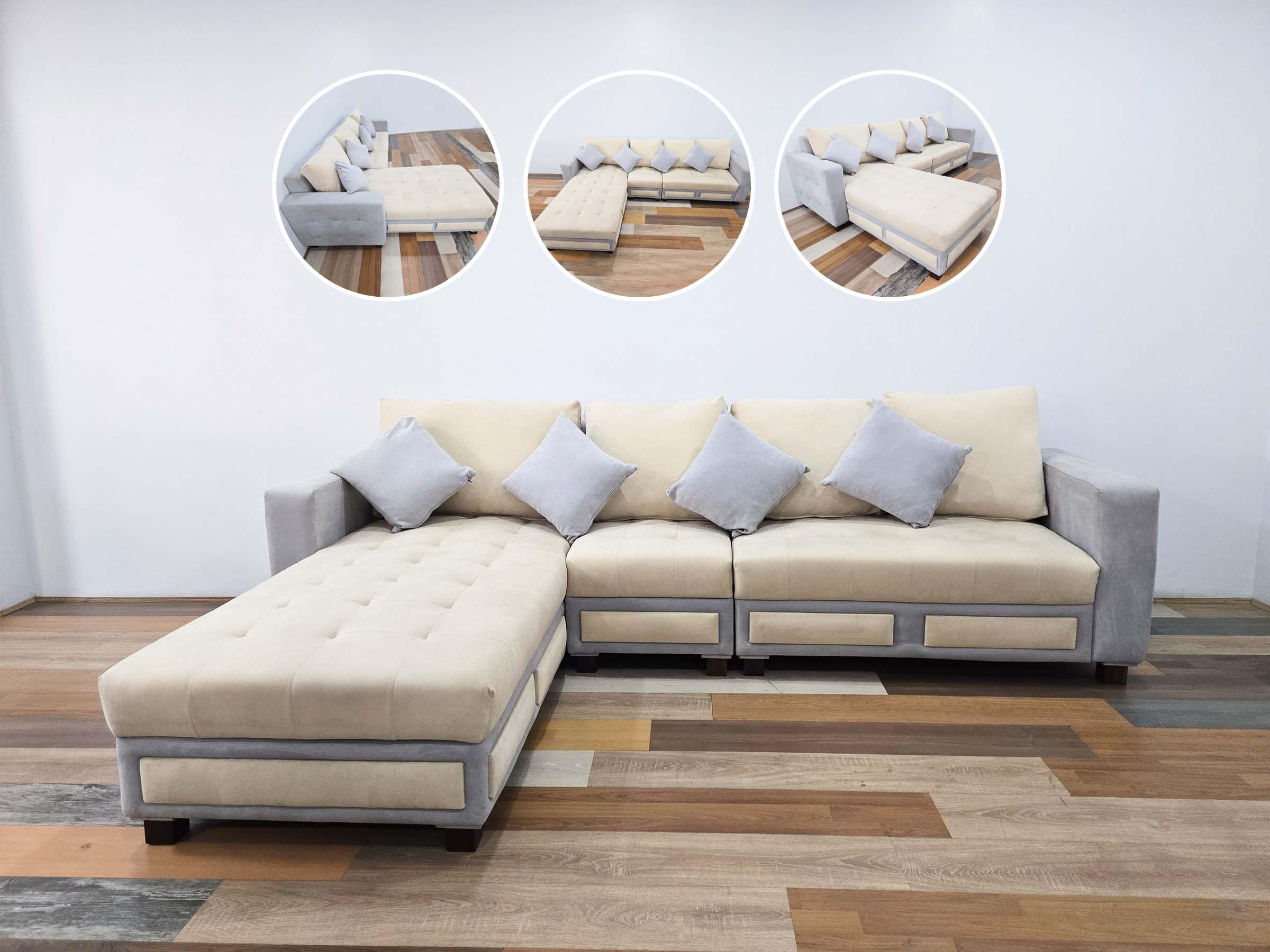 L-shaped lounge sofa