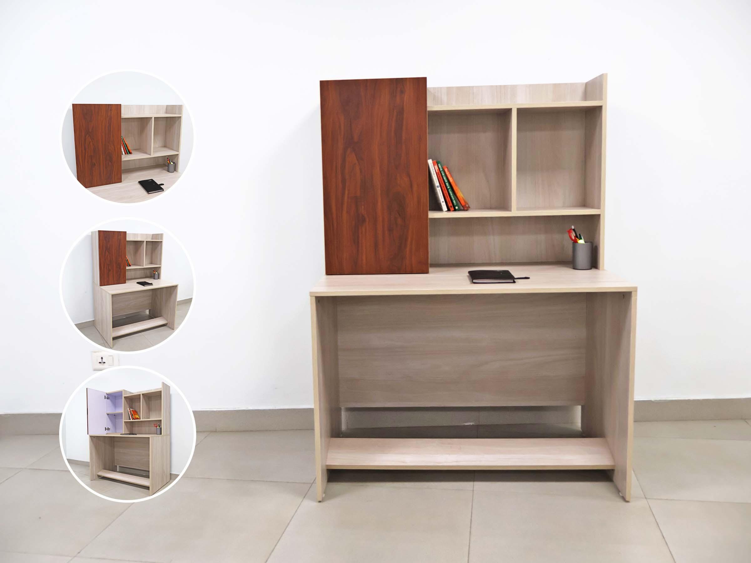 Handle-less Hutch Study Desk