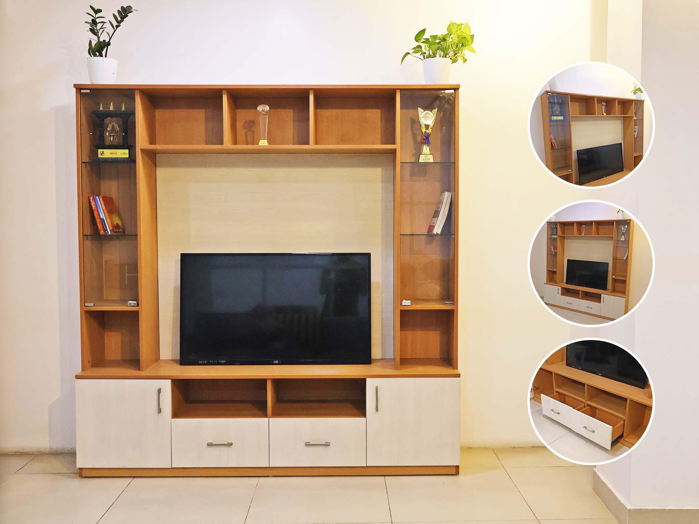 TV Unit with Storage & Shelves