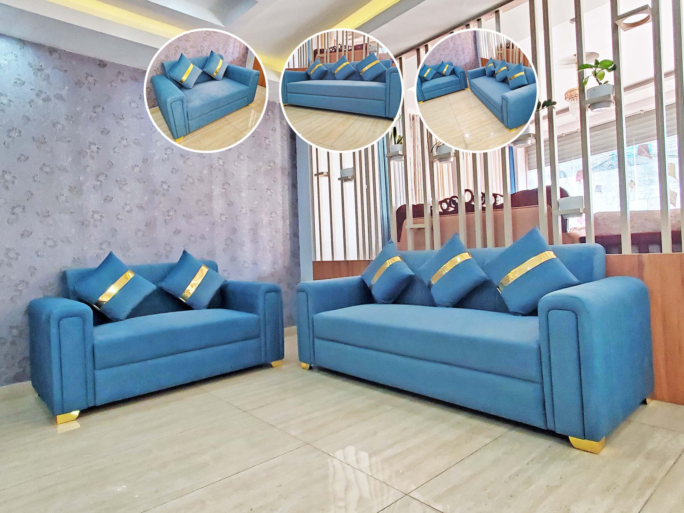 Velvet Blue Sofa