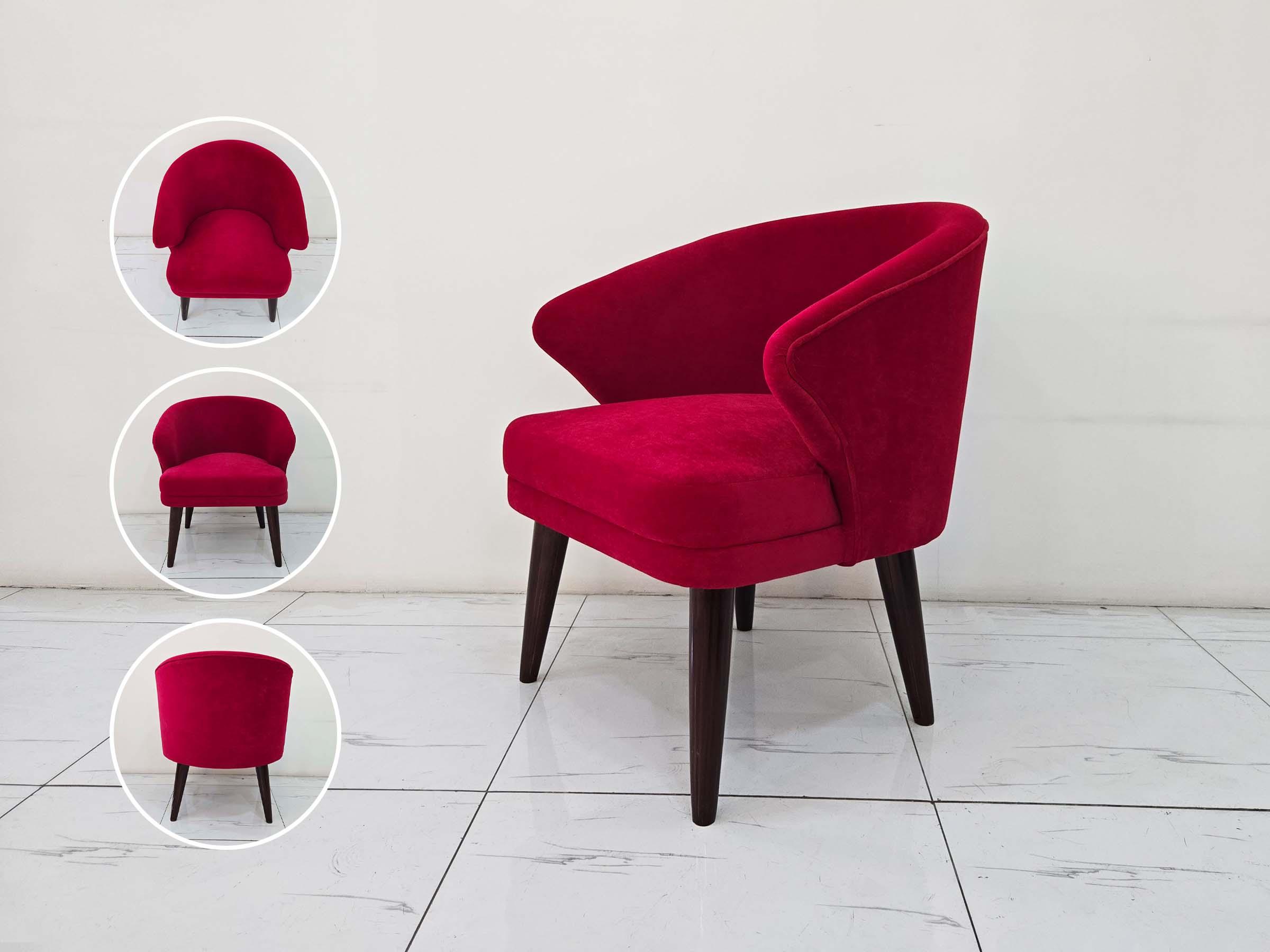Red Velvet Accent Chair