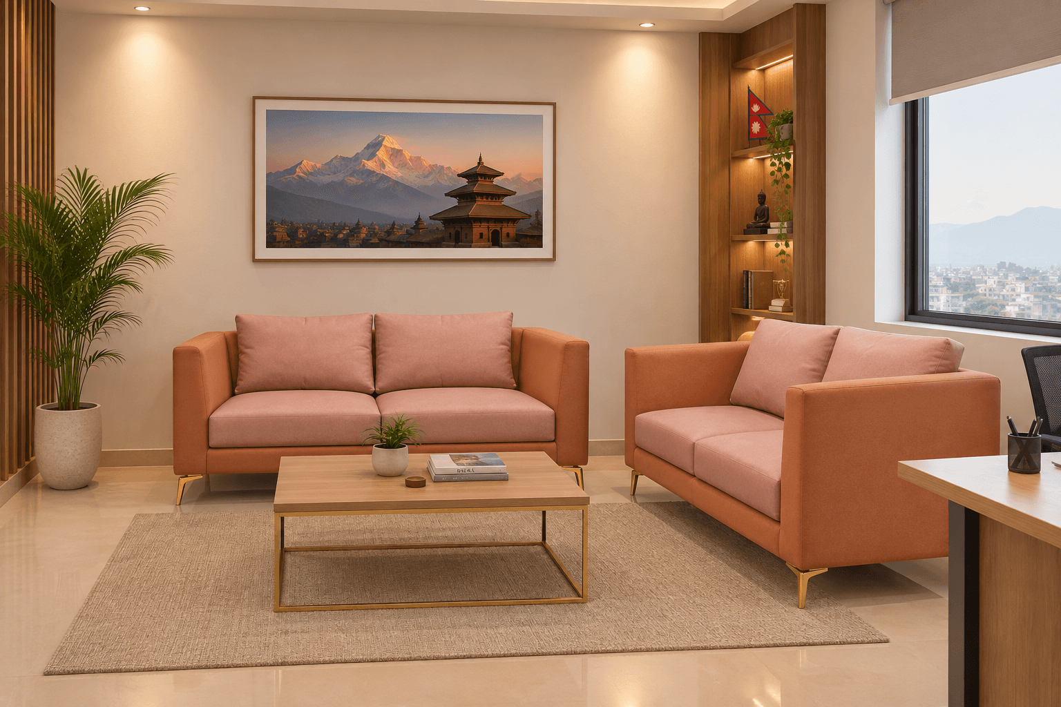 Vibrant Rexine Sofa Set