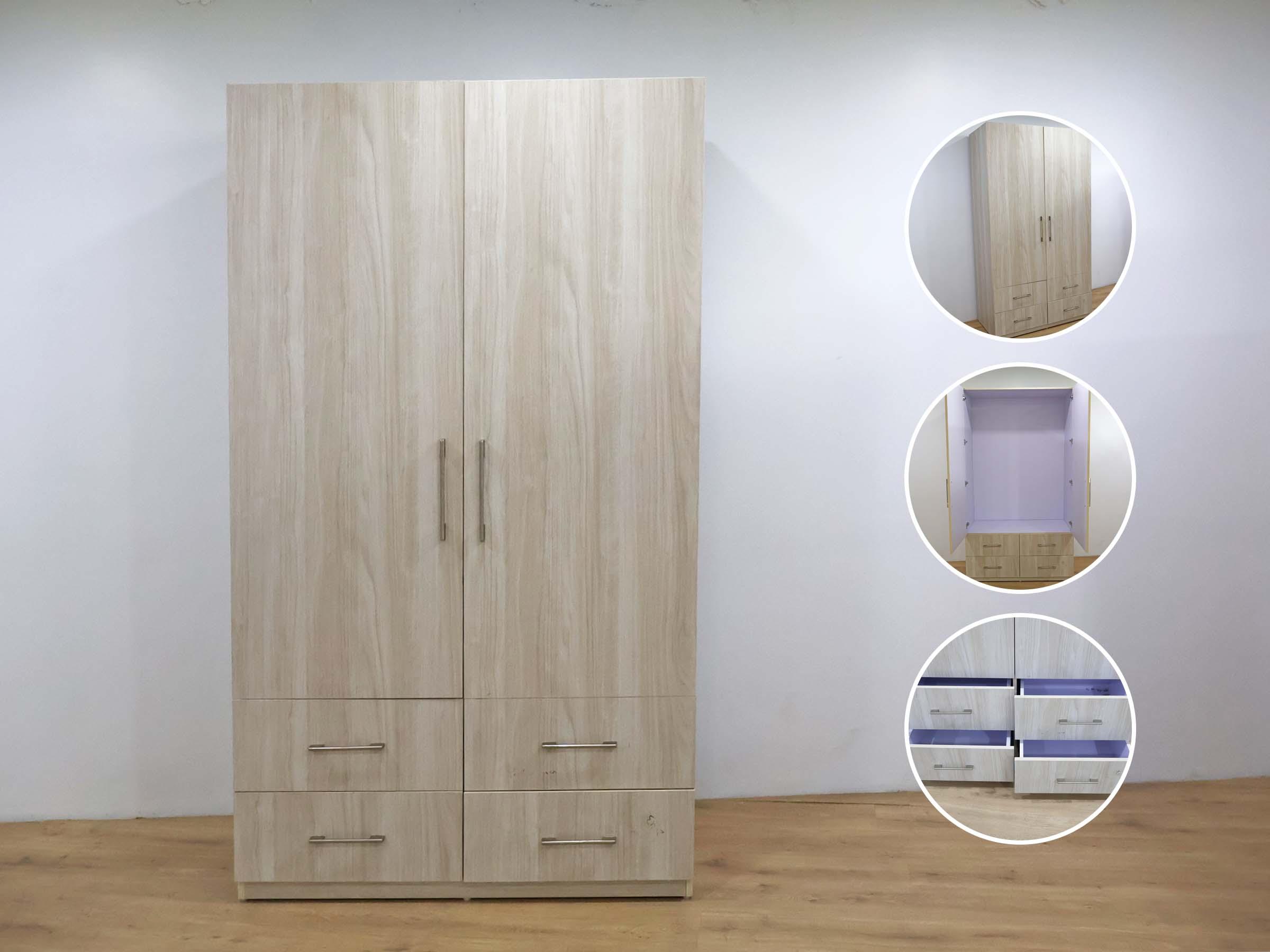 Wooden Laminate Wardrobe with Drawers
