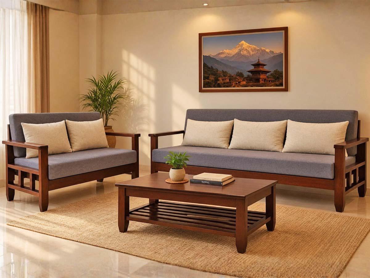 Wooden Sofa Set (3+2 seater)