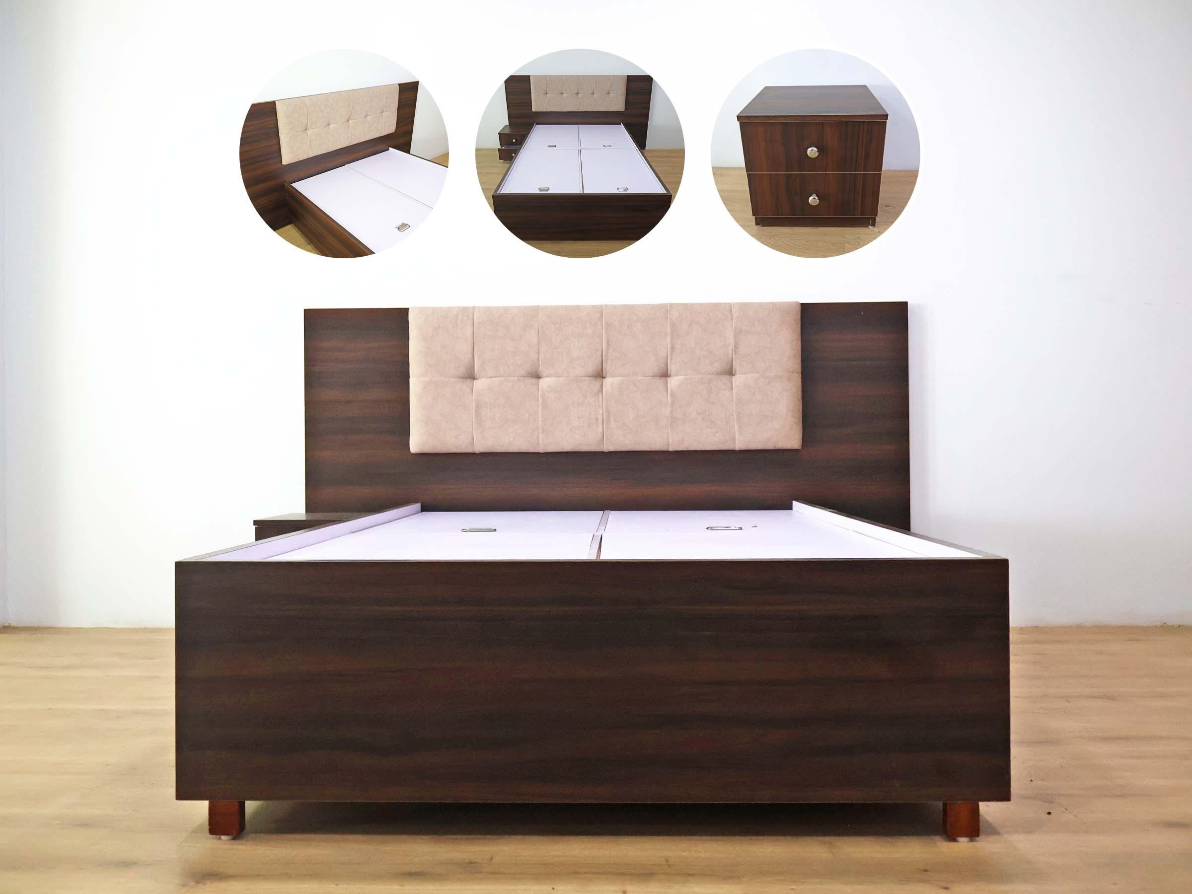 Double Bed with Tufted Headboard