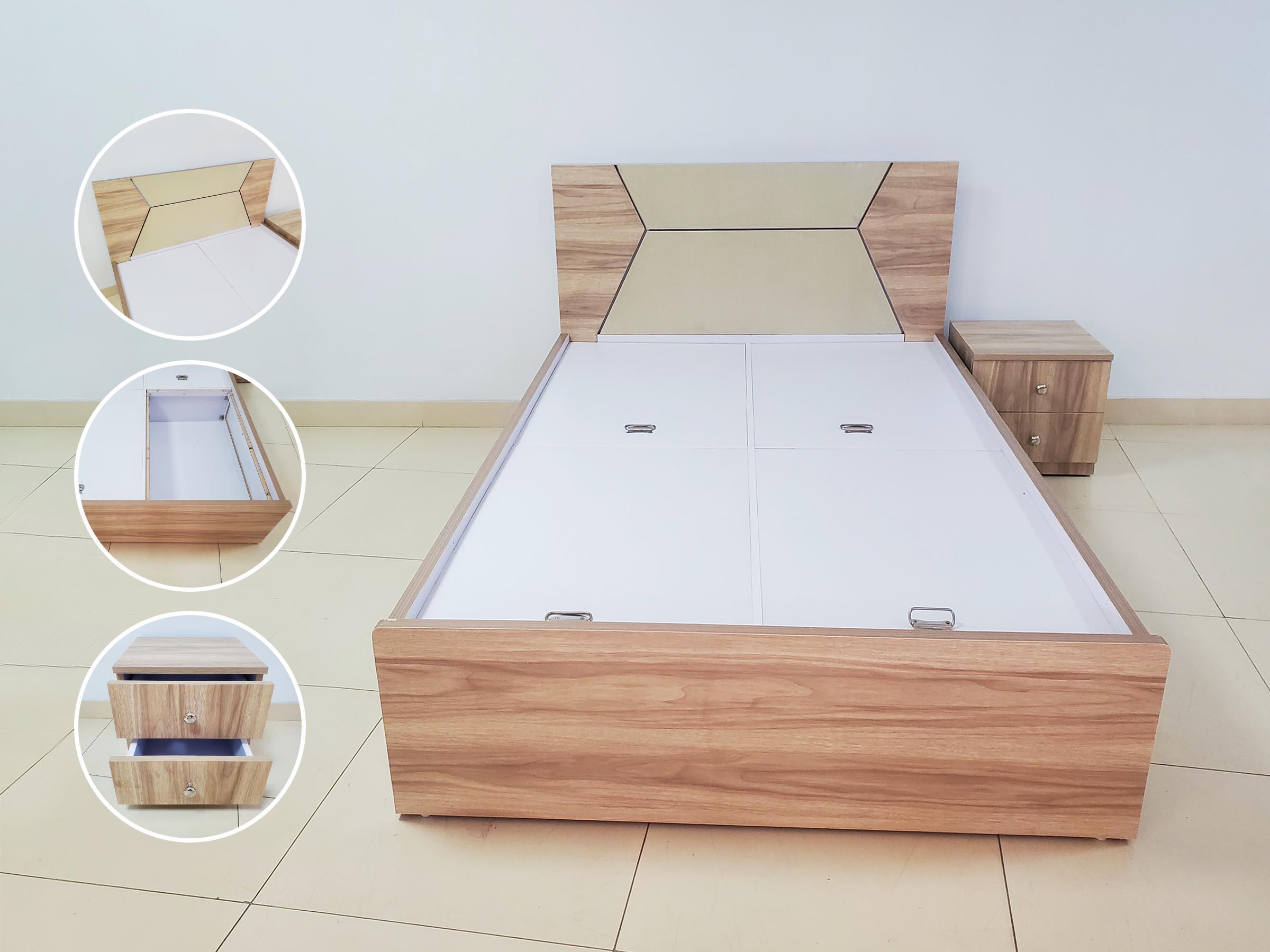 Double Bed with Side Table