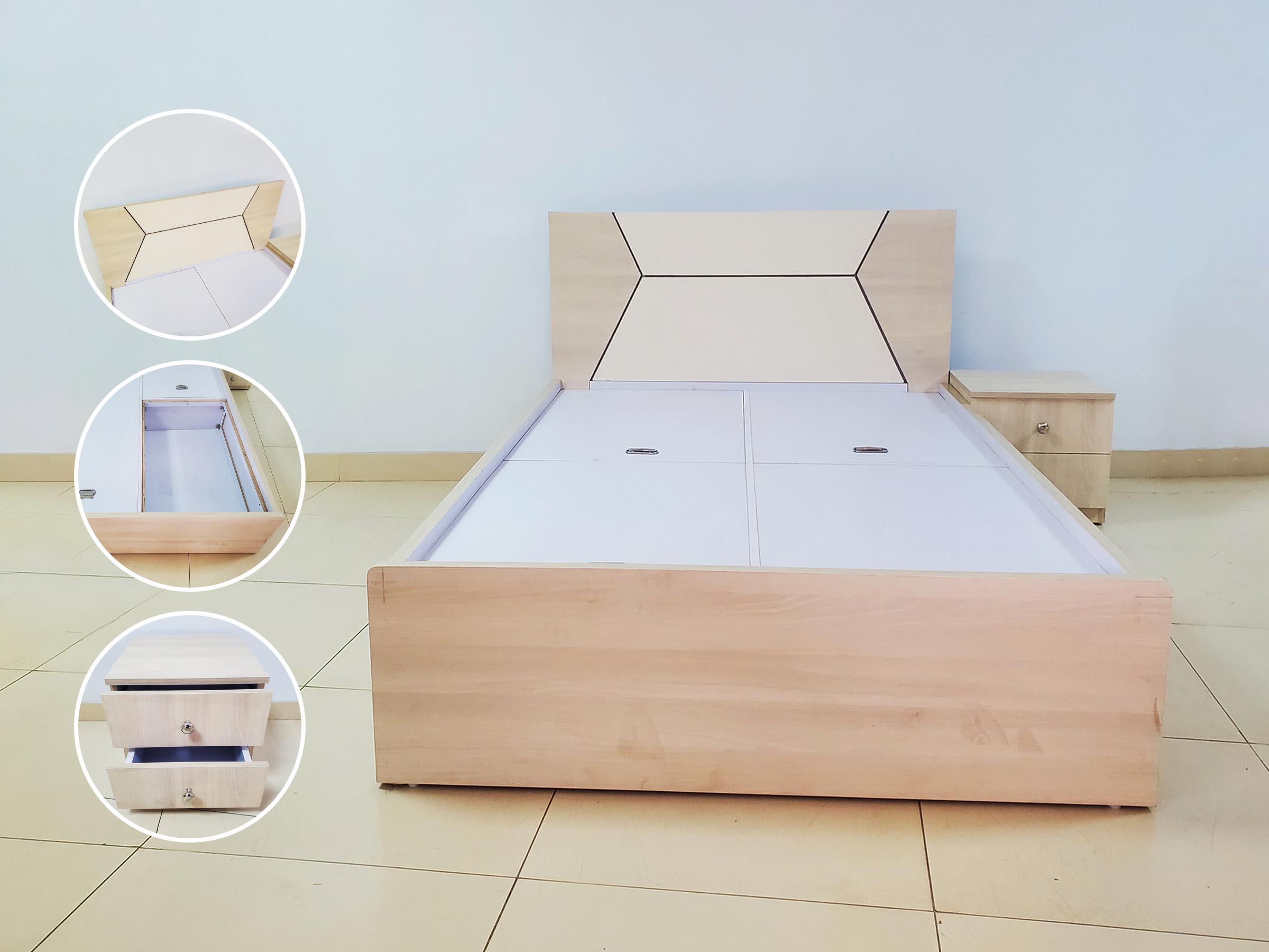 Double Bed with Side Table