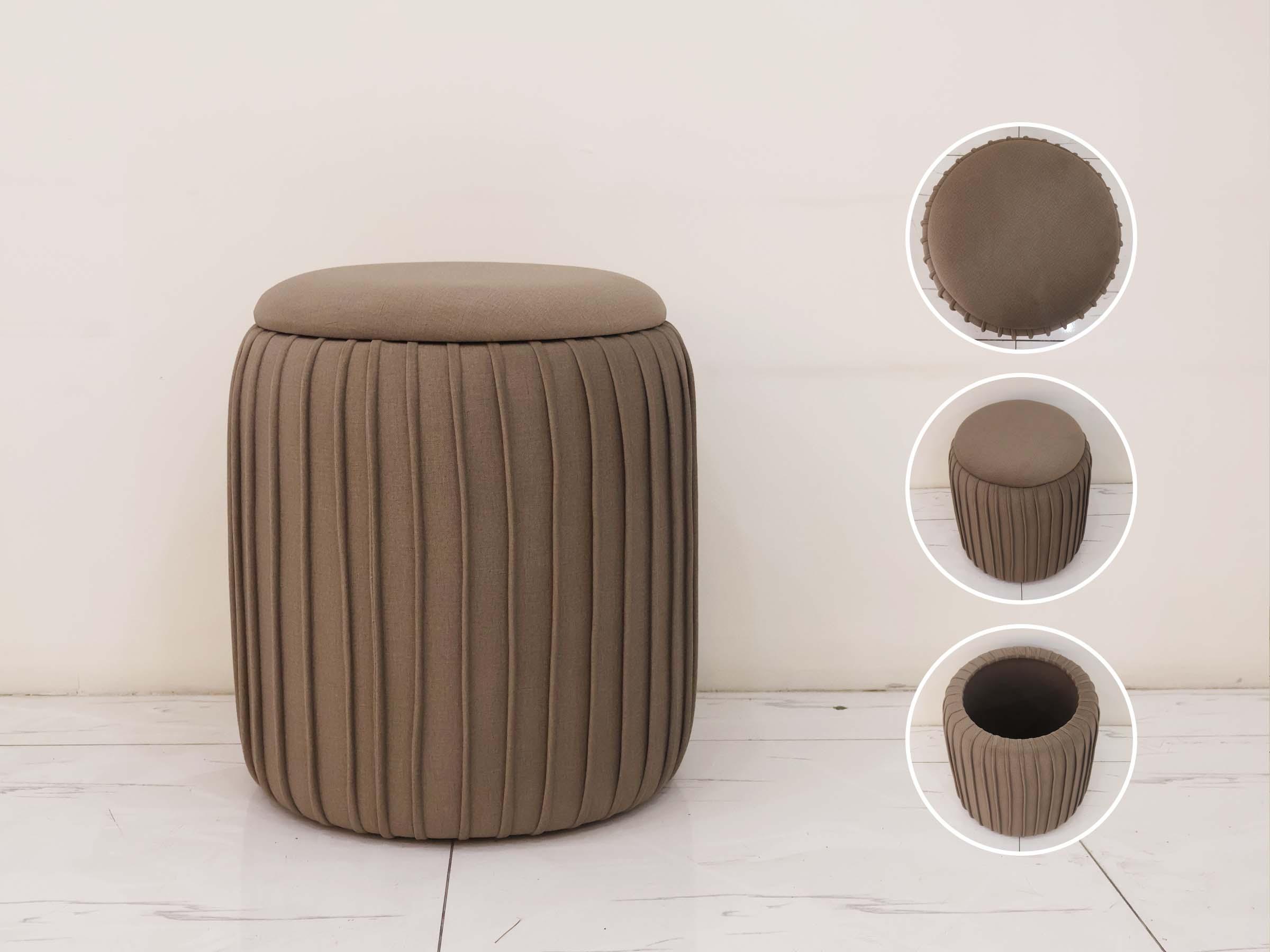 Beige Storage Stool